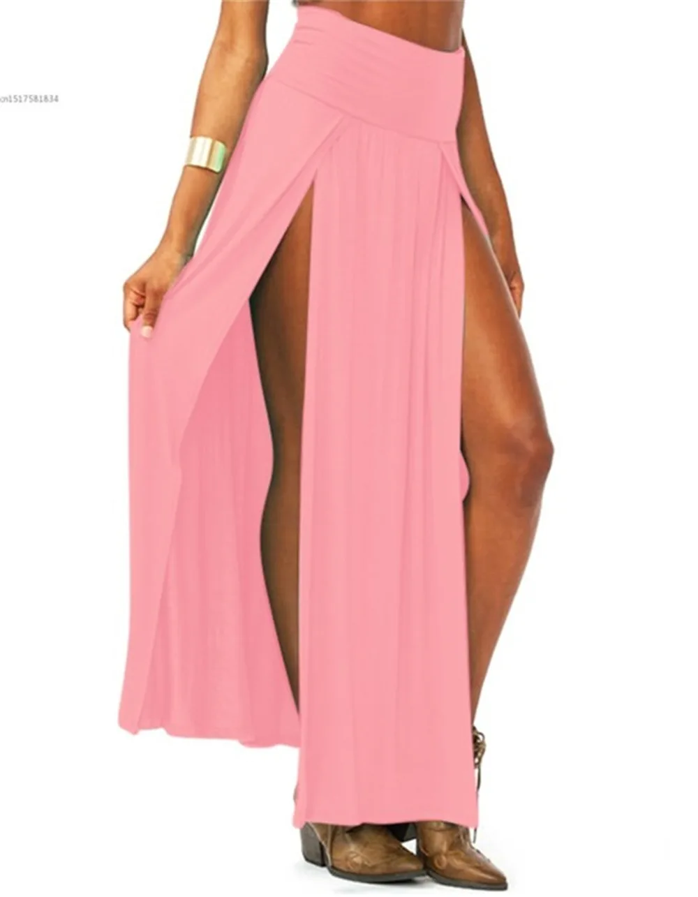 2019-New-Arrival-High-Waisted-Sexy-Womens-Double-Slits-Summer-Solid-Long-Maxi-Skirt-Wholesale-51.jpg_640x640 (4)