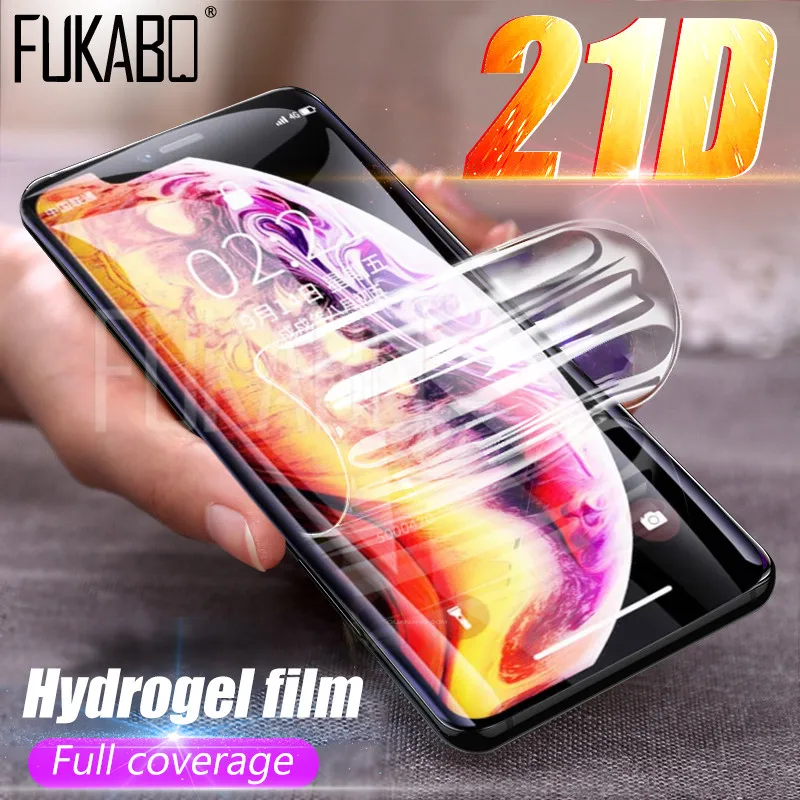 

21D Full Cover Soft Hydrogel Film for iPhone 7 X XR XS Max 8 Plus Screen Protector for iPhone X XR XS Max 7 8 6S 6 Plus Film
