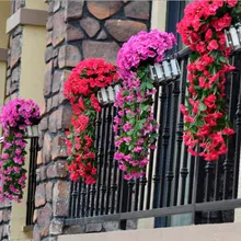 Фиолетовый искусственный цветок вечерние украшения моделирование День Святого Валентина Свадебная настенная корзинка цветок искусственная Орхидея цветок