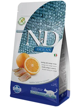 

FARMINA FARMINA CAT N & D OCEAN HERRING & ORANGE bezzernovoy adult cats with herring and orange