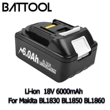 

Rechargeable Battery 18V 6000mAh Liion Battery For Makita Replacement Battery BL1850 BL1830 BL1860 LXT400 Power Tool Battery