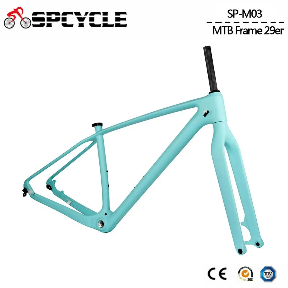 Sale Spcycle 29er Full Carbon MTB Frame And Rigid Fork Ultralight Mountain Bike Frames & 15*100mm Forks, BSA 73mm 29er 15/17/19inch 1