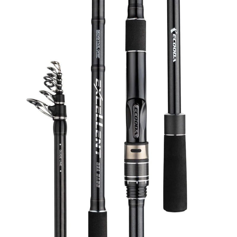 

19 NEW ECOODA EEXT Bass fishing rod 3 Section Spinning Fishing Rod Spinning 3.3M 4.2M Telescopic fishing rod Fuji SIC guide ring