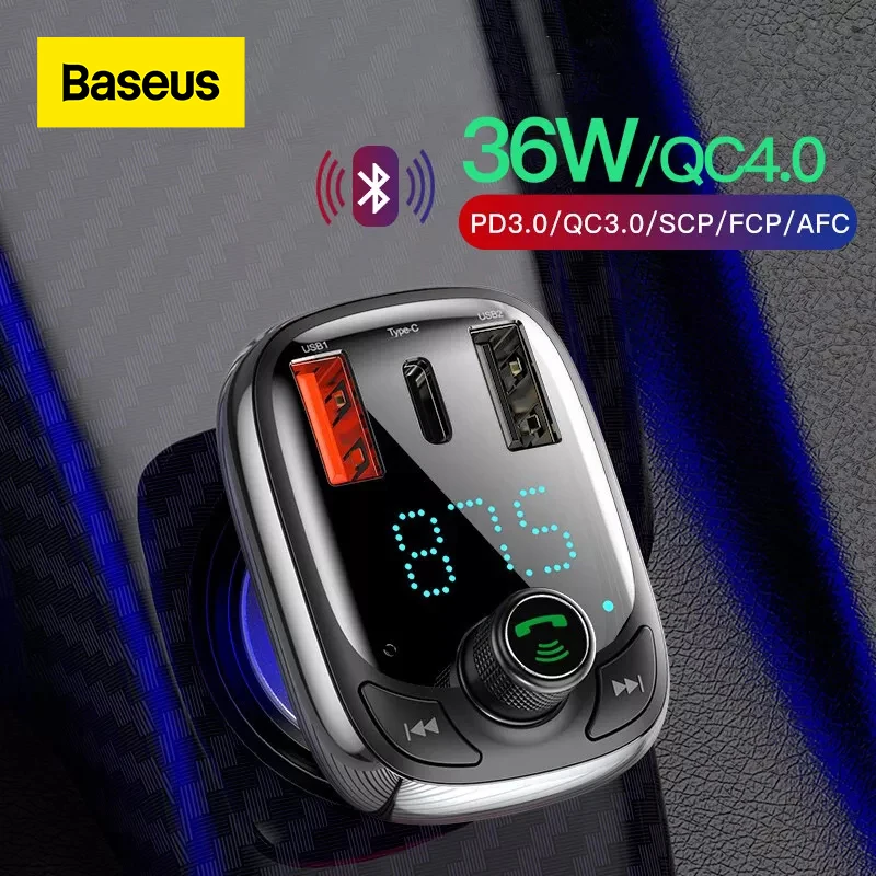 Bluetooth 4.0 Car FM Transmitter Radio Adapter USB Charger For iPhone XS XR 8 7 