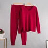 HLBCBG Cashmere Knitted Sets Women 2022 New Loose V Neck Sweater & Carrot Pant 2 Pieces Female Outfit Tracksuits Harem Pants 1