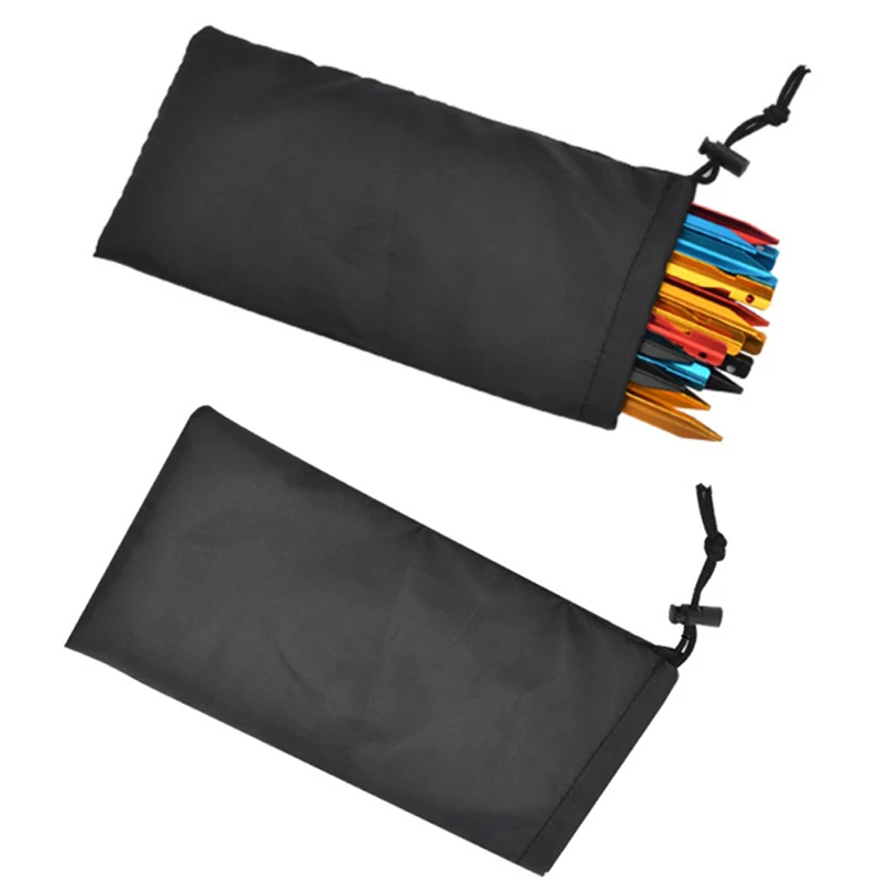 

Outdoor Portable Pouch Durable Tent Stake Bag Tent Pegs Nails Stake Drawstring Closure Storage Bag Pouch