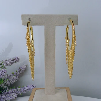 

Yuminglai Dubai Costume Jewelry Big Drop Earrings Italian Design for Women FHK8849