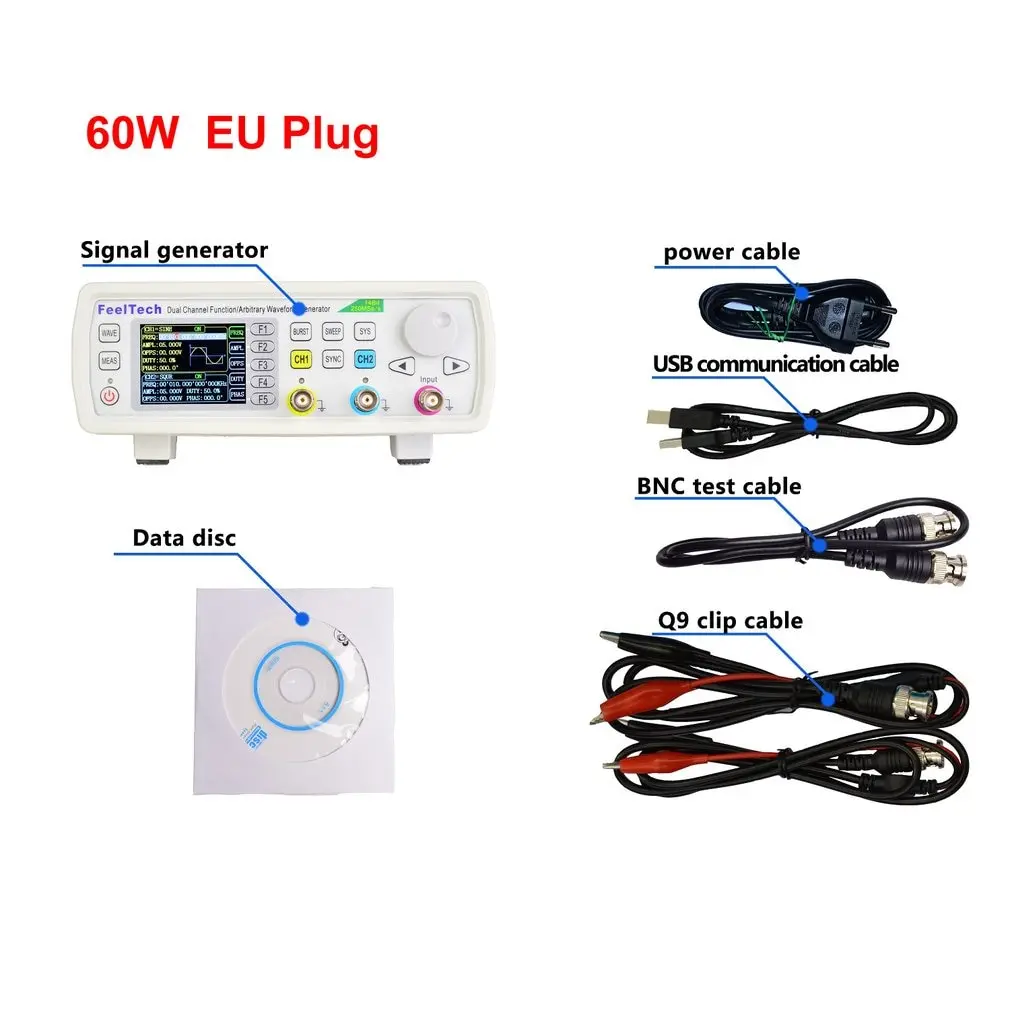 

FellTech FY6600-60M 60MHZ Digital Control Dual-channel DDS Function Signal Generator Frequency Meter Arbitrary US/EU/UK/AU