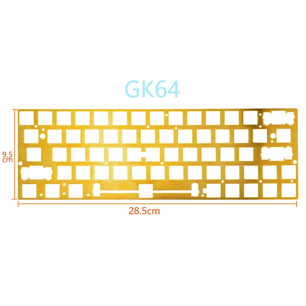 Desenho de Bronze Placa de Posicionamento Ansi para Gh60 Teclado Mecânico Apoio 60% Diy Gk61 Gk64 Cnc - Imagem 3