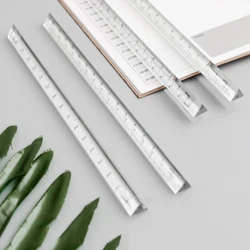 15cm Transparent Straight Ruler Students Stationery Simple Triangular Rulers Kids Scale on Both Sides Measuring Tools