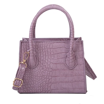 

Small Crocodile Pattern Crossbody Bags For Women Solid Color PU Leather 2020 Summer Lady Shoulder Handbags Female Simple Totes