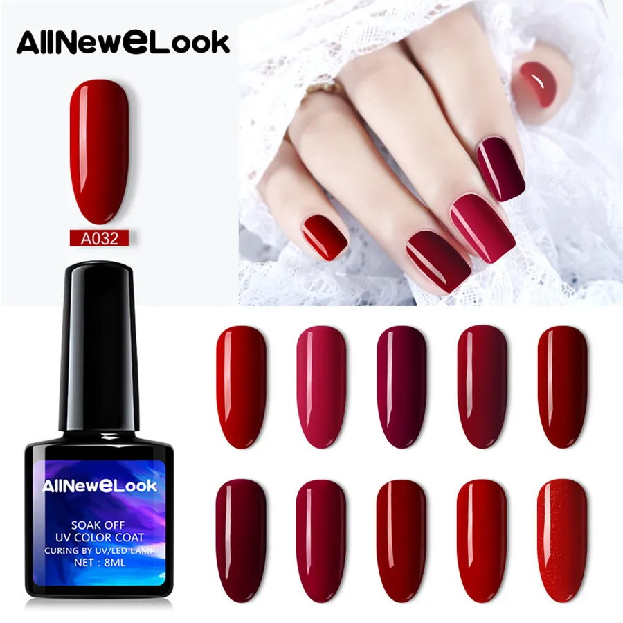 AllNeweLook цвет Красного Вина Гель-лак для ногтей на вечерние макияж Рождественский