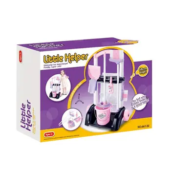 

House Cleaning Trolley Set Kids Pretend Play Toy Little Helper Cleaning Cart Play Set Child Cleaning Supplies Toy