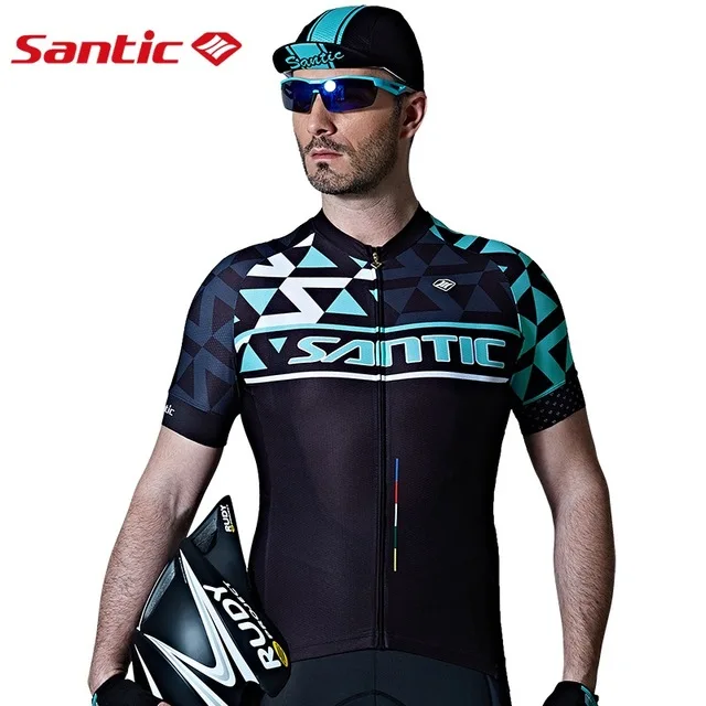 Santic мужские велосипедные шорты Джерси Pro Fit SANTIC N-FEEL противоскользящие рукава манжеты дорожный велосипед MTB с коротким рукавом Одежда для езды на велосипеде C02119 - Цвет: M7C02119