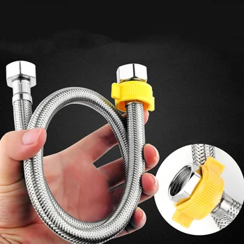 

1pc High Quality 304 Stainless Steel Hose Braided Single Hole Hot And Cold Water Sink Kitchen Faucet Inlet Pipe
