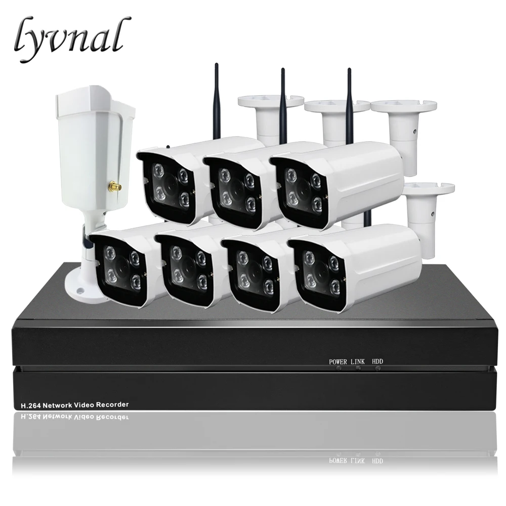 

LYVNAL 8ch WiFi system kit h.265 5mp ip camera kit uhd wireless wifi camera p2p onvif 8ch 5mp nvr kit with 2tb 8ch wifi kit