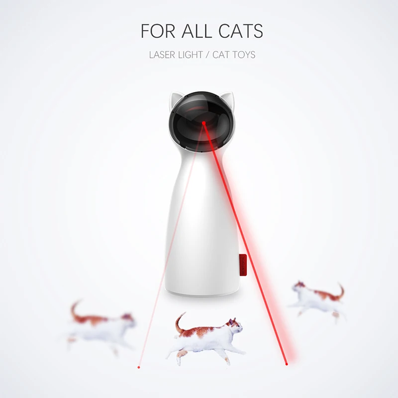 

Carrywon Cat Pet LED Laser Funny Toy Smart Automatic Cat Exercise Training Entertaining Toy Multi-Angle Adjustable USB Charge
