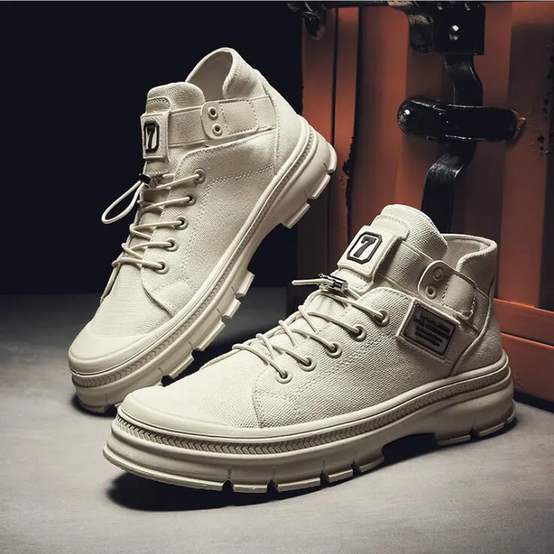 

Men Work Boots Casual Shoes Sneakers Cowboy Botas Vintage Men Canvas Western Military Ankle Boots A55-30