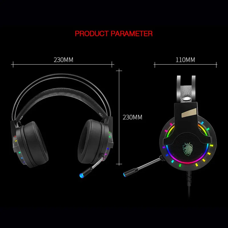 PUBG RGB Backlight Gaming Headset For Xbox One PC PS4 PS3 Laptop PC USB Port Stereo Noise Cancelling EarPhones Headphones