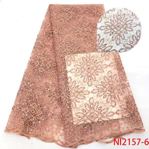 Ниаи Лидер продаж в африканском стиле кружево ткань Высокое качество Кружева Вышивка французский белый нигерийское кружево кружевной ткани, материал NI2157-4 - Цвет: picture 6