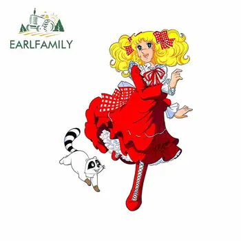 

EARLFAMILY 13cm x 9.5cm for Red Skirt Girly Kitten Laptop Bumper Car Stickers Personality Anime Decal Motorcycle Refrigerator