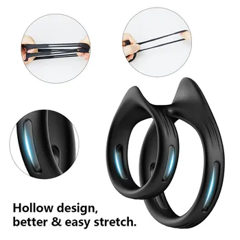 Double Men's ring Penis Cock Ring Delay Ejaculation Dick Accessories for Couple Sex Games Adults Supplies Shop Sexulaes Toys Gay 3