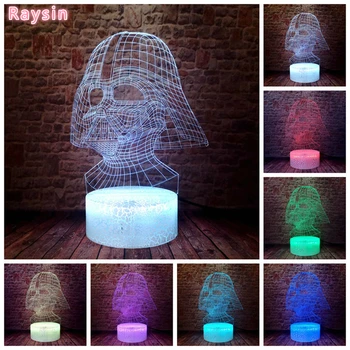 

Black Knight Darth Vader Warrior Star Wars Fans 3D Smart Led 7 Colors Change Auto Night Lights Table Lamp Child Boys Room Decor