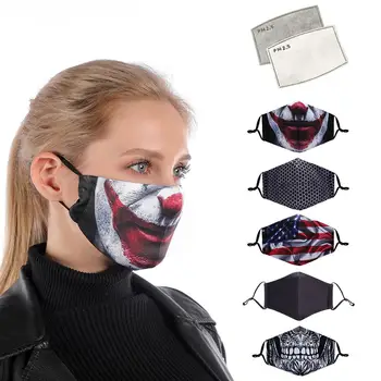 

Fashion Adults Face Mask Reusable Splash-Resistant Foam Washable Printing mouth Mask Anti PM2.5 Mouth Cover with Breather Valve