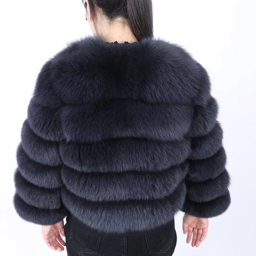 MAOMAOKONG 2024 Natural Real Fox Fur Coat Women's Jackets Winter Furry Vest Luxury Beige Khaki Short Leather Female Clothing 3