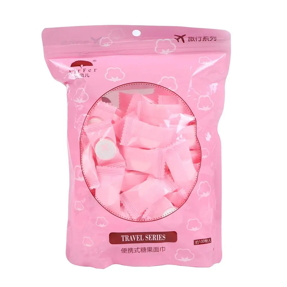 Mini toalla comprimida desechable para el cuidado de la cara, 50 unidades por lote, para viajes al aire libre, mascarilla de papel