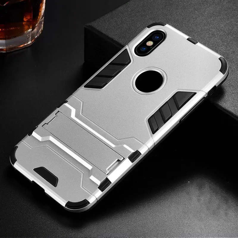 Универсальный Ударопрочный силиконовый чехол для iPhone X 8 7 Plus Роскошные защитные жесткие чехлы - Цвет: For iPhone X