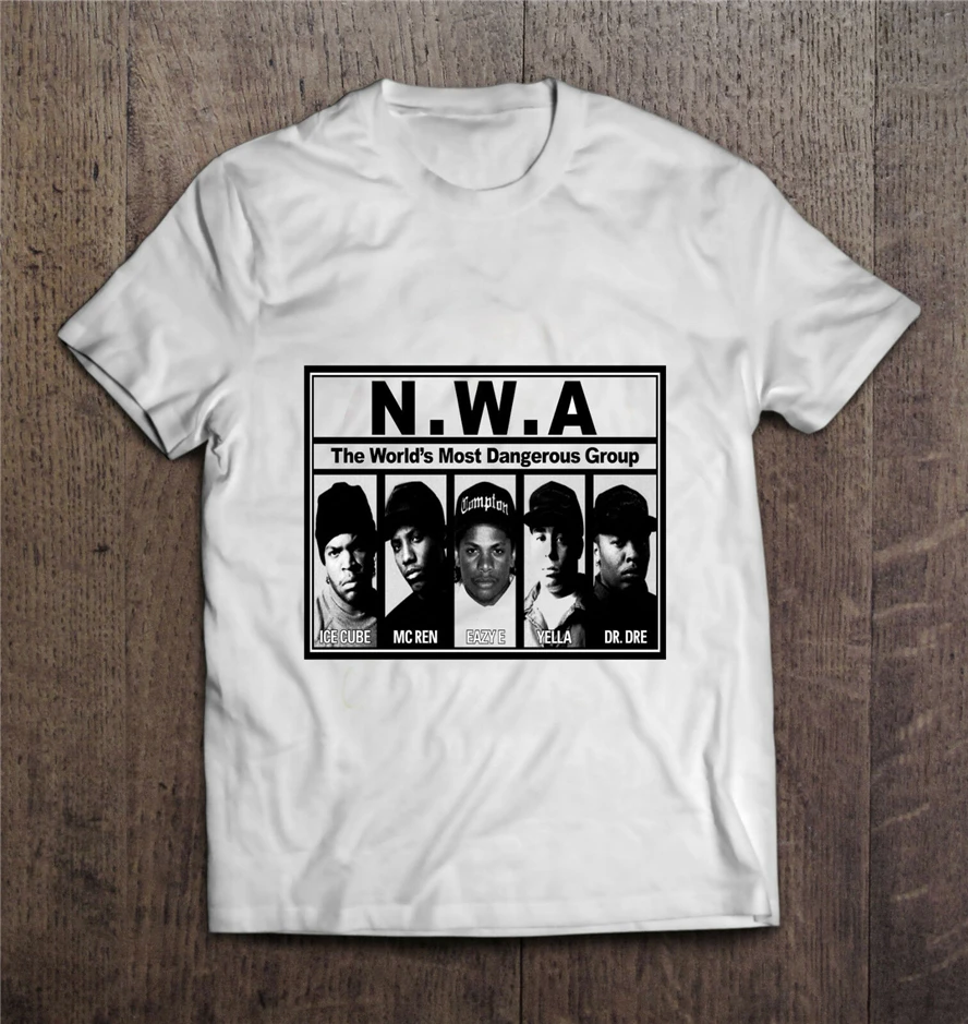 Nwa мужская белая футболка хип хоп Straight Outta Compton бесплатная доставка легкая