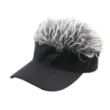 Winfox Новая Черно-белая гольф бейсболка с поддельным чутье волос солнцезащитный козырек веселье Хэллоуин вечерние шапки Кепка в стиле унисекс