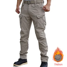 Мужские утепленные брюки-карго, зимние теплые штаны, полная длина, много карманов, повседневные военные мешковатые тактические брюки, плюс размер 3XL