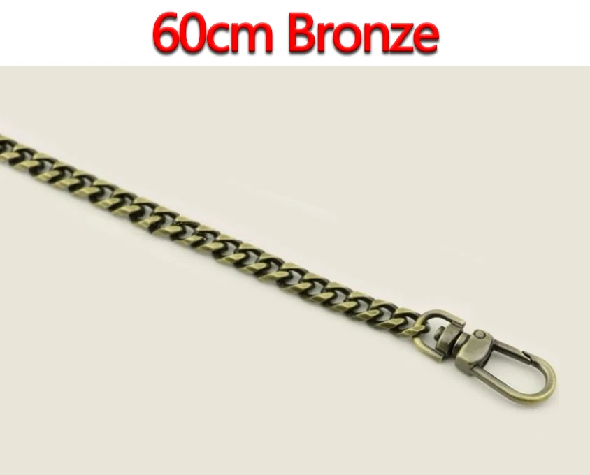 60cm Bronze DIY 8mm Gold, Silver, Gun Black, Brass Bronze Chains Replacement Shoulder Bag Straps for Handbag, Purse Belts Handles 40cm-160cm - Цвет: 60cm Bronze