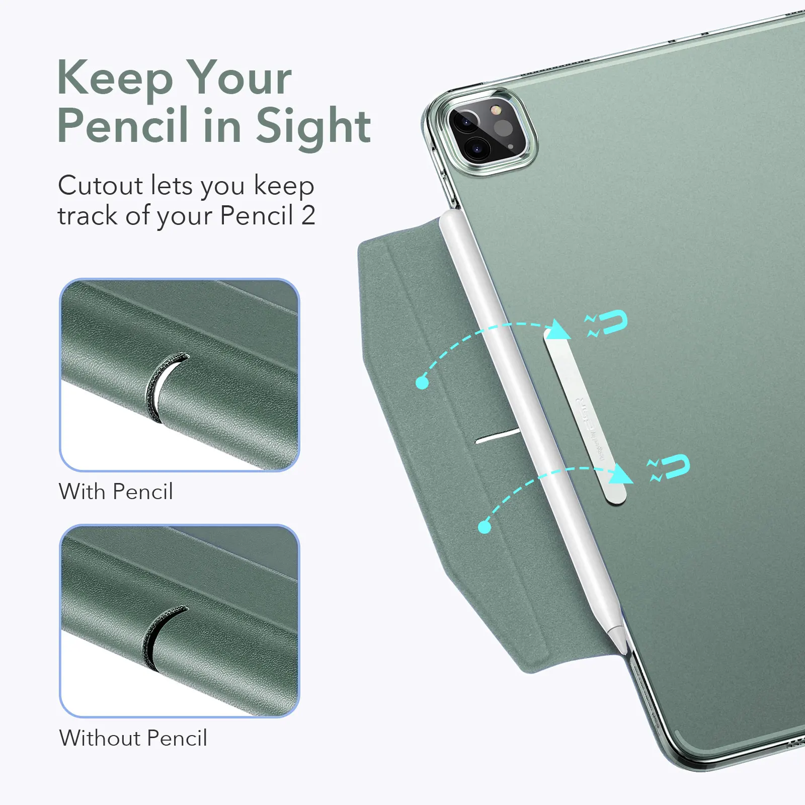 iPad Case Tablet Case ESR for iPad Pro 11 iPad Air 5 4 Pro 12.9 mini 6 Ascend Trifold Hard Back Protective Cover