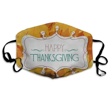 

Lovely Mask Reusable Anti Dust Face Mouth Cover Happy Thanksgiving Autumn Leaves Mask Warm Windproof