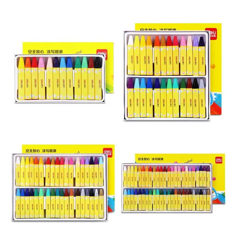 

12/24/36/48 Colors Deli Wax Crayon Kids Oil Painting Stick Candy Color Oil Pastel Crayon Child Safety Non-toxic Pastel Per Box