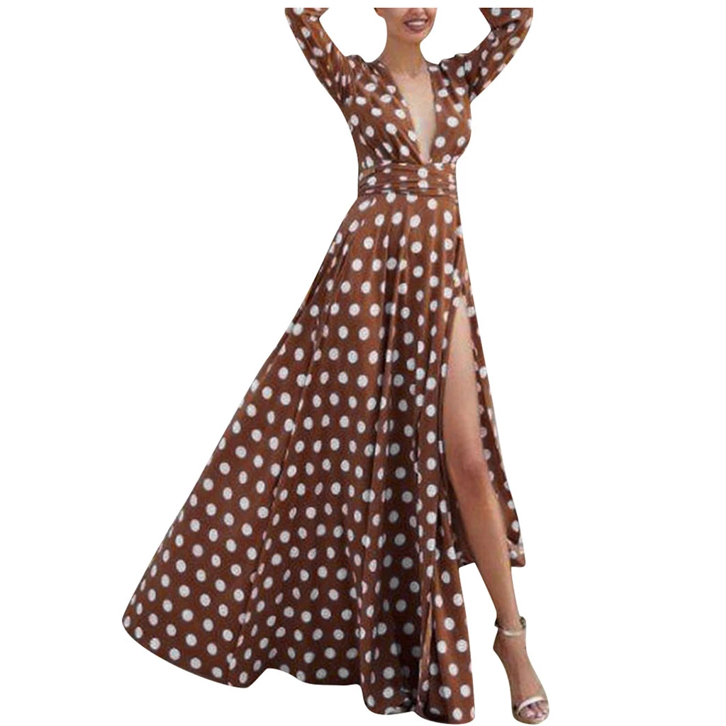 polka dot long sleeve dresses