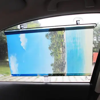 

Portable Car Windshield Sun Shade Seascape Map Foldable Visor Protector Protective Curtain heat reflective pad