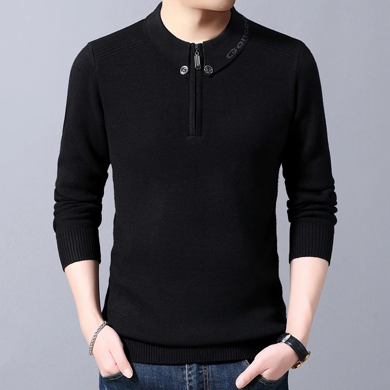Sweater winter new men s thick knit sweater men s pullover high quality slim sweater men 3
