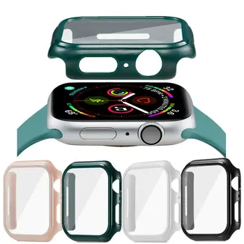 

For iWatch 40mm 44mm PVC Tempered Flim Glass Screen Protector+PC Watch Case Full Cover For Apple Watch Series 4 5 Accessories