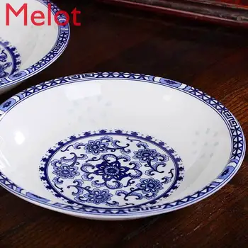 

Jingdezhen Ceramic Dishes Set 78 Pieces Bone China Chinese Blue and White Exquisite Porcelain Tableware Dishware Set dish set