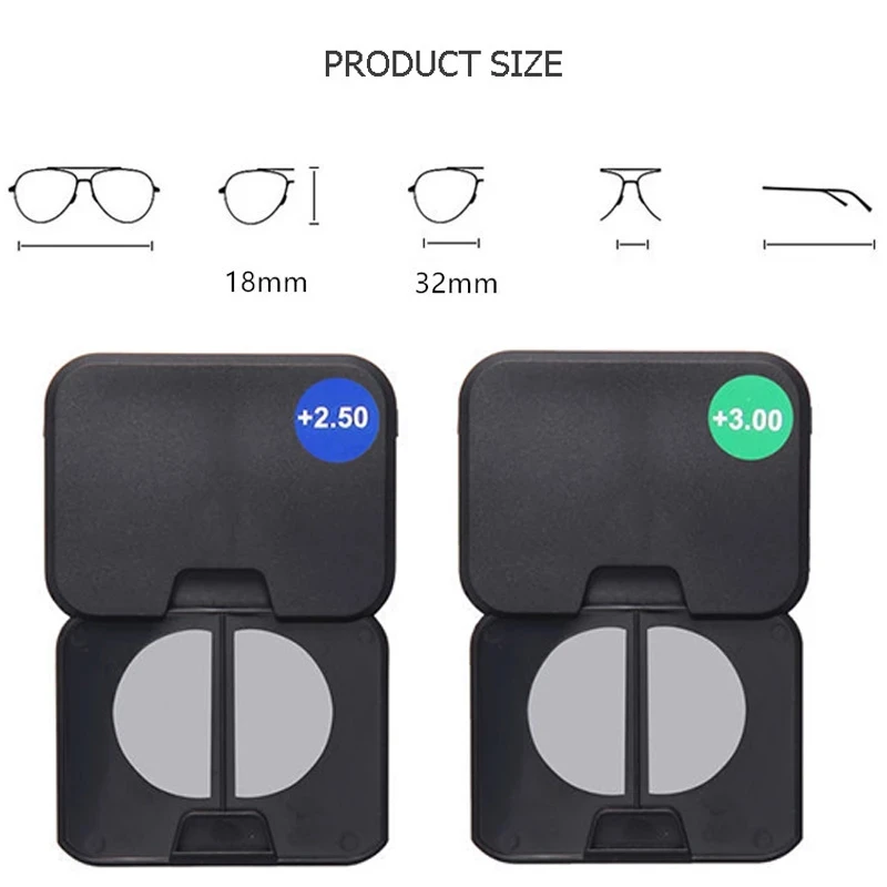 Liquid Silicone Bifocal Reading Lens 2 Pcs Stick-on Presbyopic Lenses Magnification Reusable Bifocal Reading Lenses Readers+1.5 5