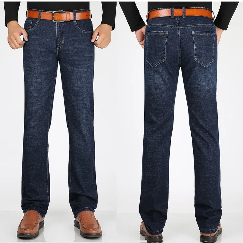 Осень-зима Для мужчин джинсы деловые, Casual мужские уплотненные вельветовые удлинять брюки Для мужчин брюки стрейч Утепленная одежда Длина 120 см
