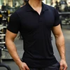 Men Sport Training Ice silk summer Polo T-shirt Short Sleeve Male Casual Quick dry Gym Running Fitness Slim Tees Tops Clothing 5