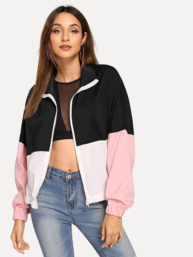 Abrigo mujer sudaderas chaquetas abrigo mujer manga larga abrigos deportivos mujeres cremallera Pactwork Tops mujer - AliExpress Ropa de mujer