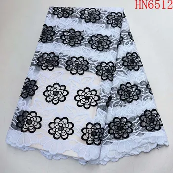 

Black/White High quality Net Nigerian Milk silk Swiss Voile Lace African Tulle Mesh Lace Fabric France Lace for Wedding Dress