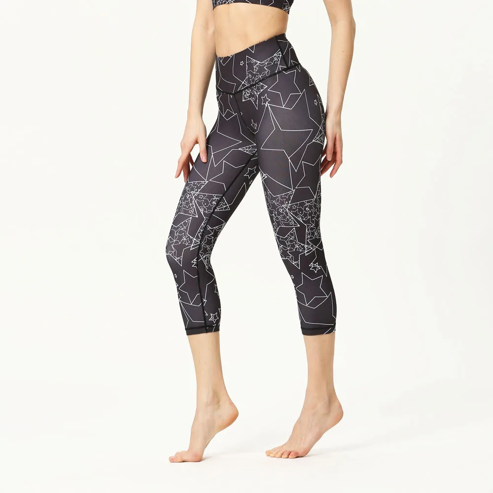 

Women Sports Leggings Print High Waist Skinny Pants Stretchy Polyester Fabric Sportswear Fitness Jogging Training Trousers