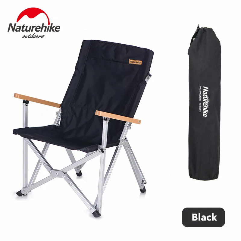 Naturehike стул для кемпинга складной стул для хранения на открытом воздухе прочный спинкой для рыбалки маленький портативный стул для пикника Пешие прогулки NH19JJ004 - Цвет: Black
